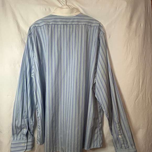 Polo Ralph Lauren Mens Contrast Stripe Dress Shirt Blue Green Navy XXL - Picture 2 of 7